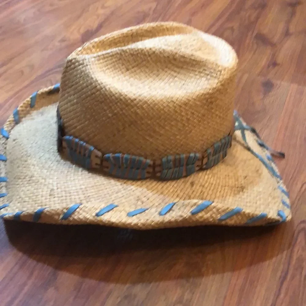 Bullhide beige and turquoise cowboy hat S